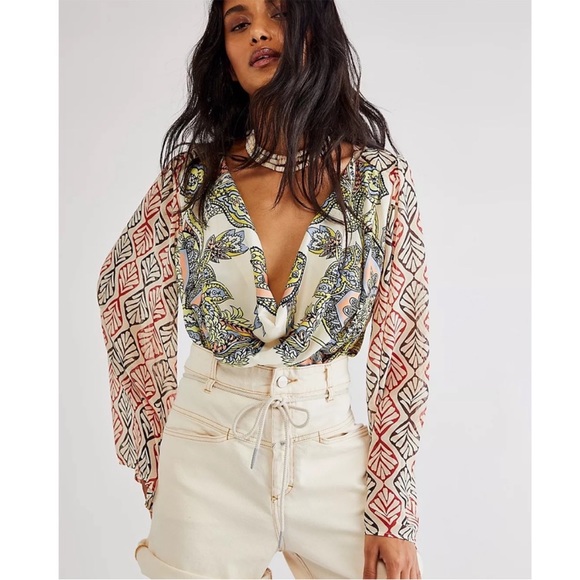 Free People Aleena Printed Top - Picture 1 of 16